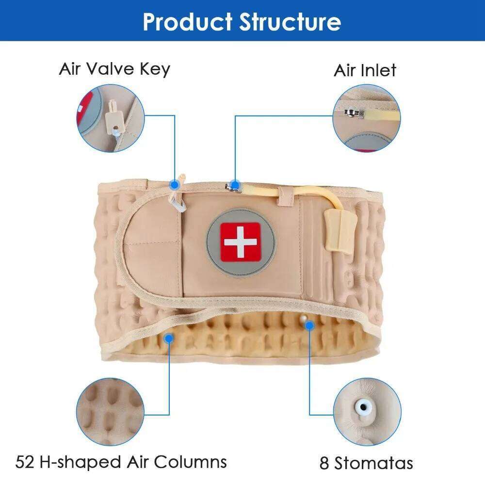 Decompression Belt Lumbar Spine Support Lower Back Air Traction Device With Hand Pump Extension Pad