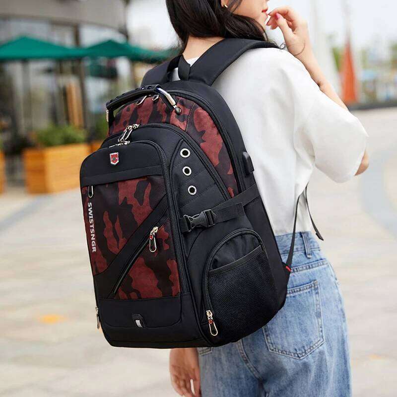 Waterproof Women 17 Inch Laptop School Bags For Girls USB Charging Bag Fashion Bagpack Men Travel Backpack Male Mochila