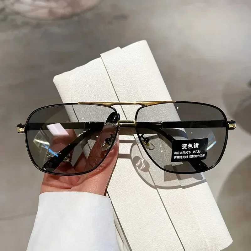 Vintage Pilot Polarized Sunglasses Men 2024 Fashion Driving Fishing Outdoor Trendy Photochromic Lens Sun Glasses For Female Z250614