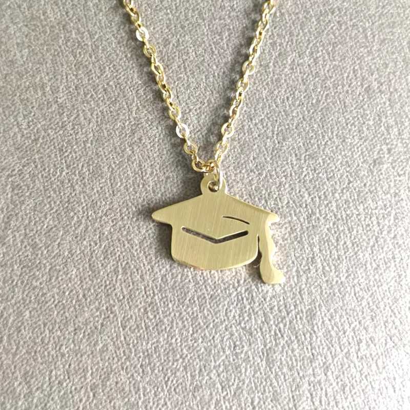 10pcs lot Stainless Steel Geometry Graduation Hat Pendant Necklaces for Women Jewelry Graduation Season Commemorative Gift Z250614