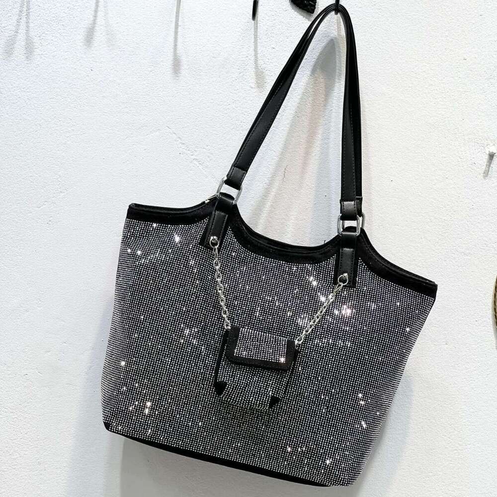 Large Capacity Trendy Rhinestone Shoulder 2024 New Casual Personality Stylish Tote Fashion Crossbody Bag for Women