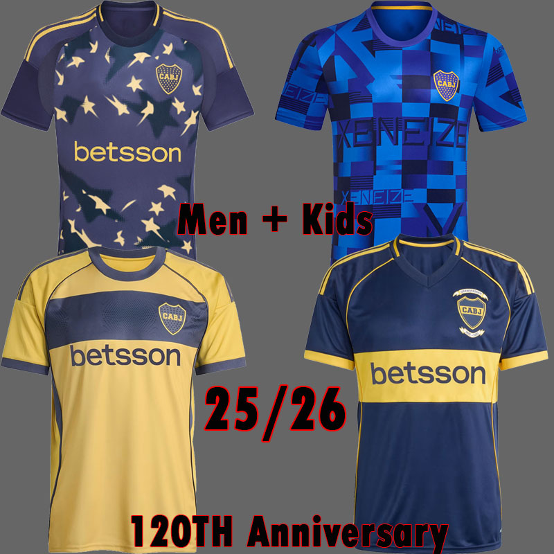 2025 2026 CA Boca Juniors 120th Anniversary Soccer Jerseys 25 26 CARLITOS Retro MARADONA Club Atletico CONMEBOL LIBERTADORES Boca Jrs football shirt Kids UNIFORM