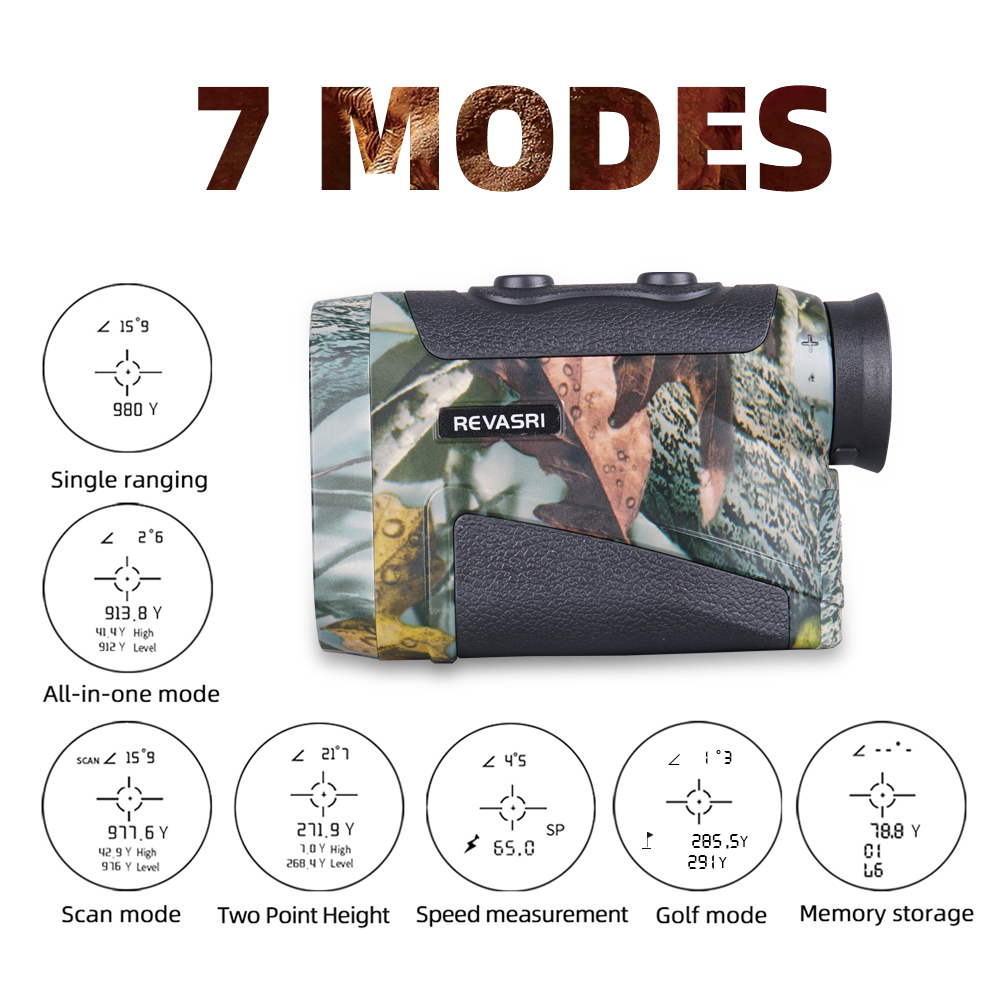 REVASRI Golf Rangefinder Rechargeable Distance Meter with Slope Switch and Flag Lock Vibration for Golfing or Hunting Promotion
