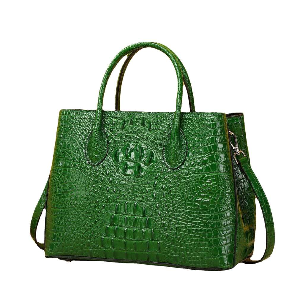 Bone Crocodile Garden Pattern Handbag Single Shoulder Crossbody Women's Classic High-end Noblewoman Bag