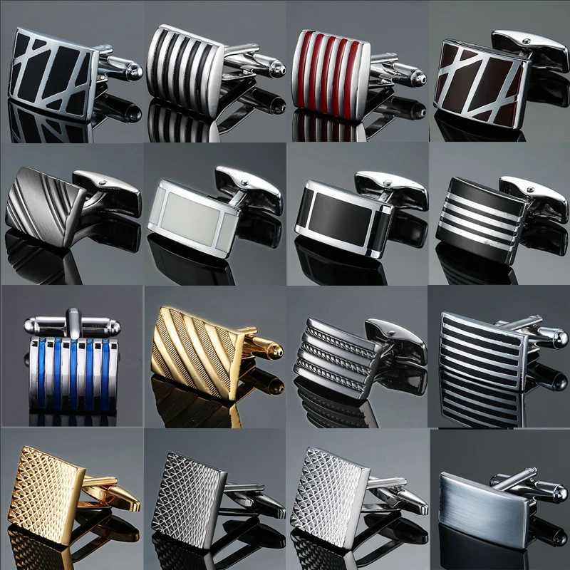 Copper kalite emaye kare izgiler siyah iekli manet dmeleri st marka erkek Fransz gmlek manet dmeleri XJ250614