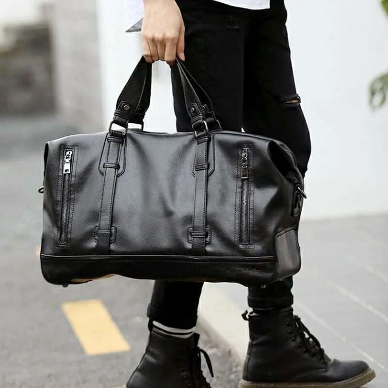 Fiess Gym Bag Man Travel PU Leather Outdoor Sports Handbag Multi-functional Large Capacity Storage Shoulder Trip Bags xa171wd