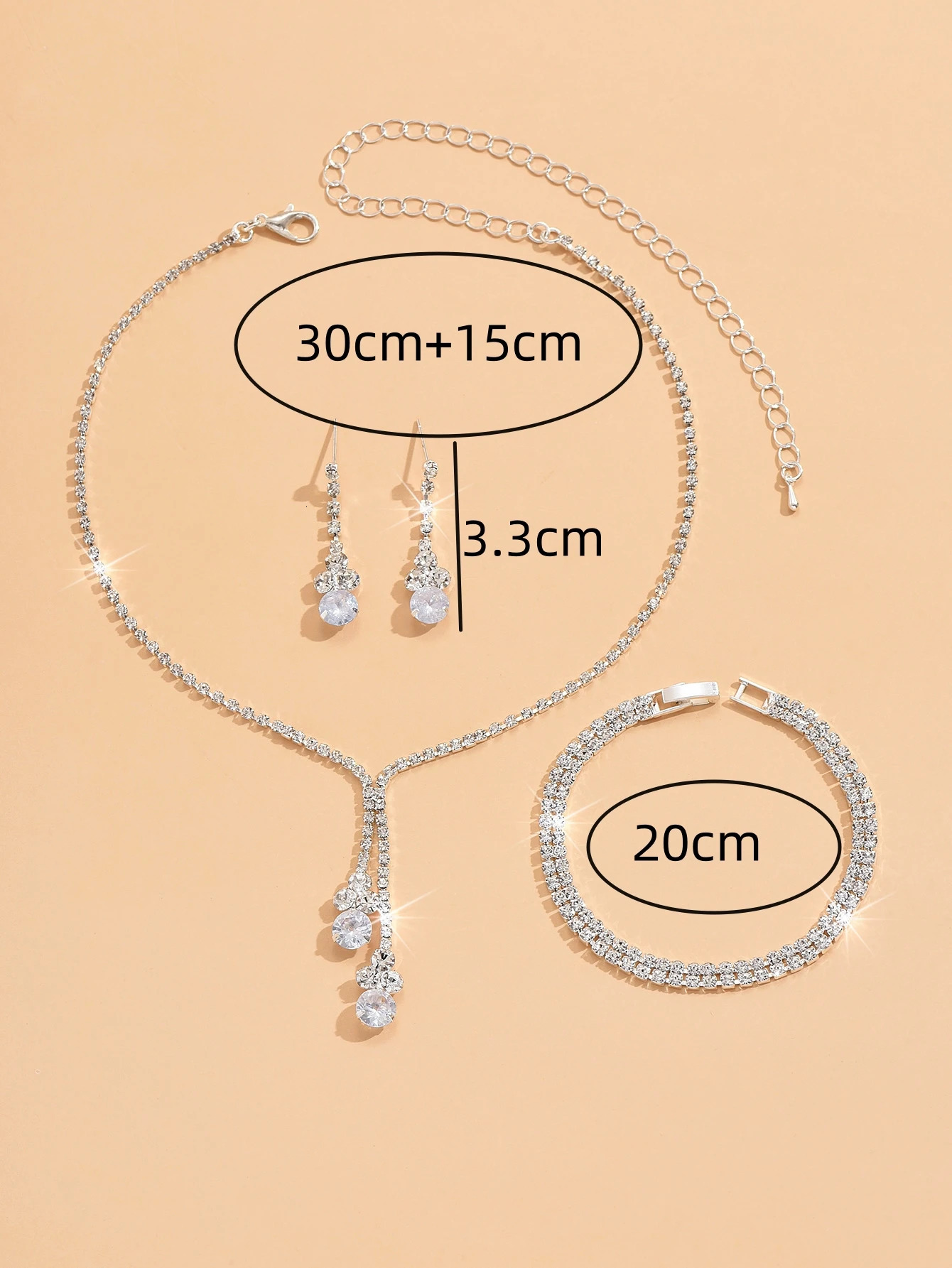 4pcs fashionable womens jewelry sets with zircon earrings necklaces bracelets wedding decorations 250609