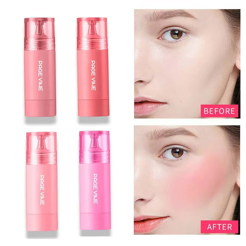 Liquid powder blusher highlights white natural rouge multi-function matte lipstick eye shadow 250614