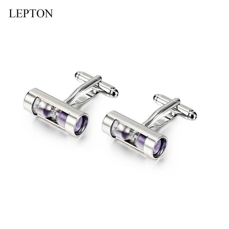 Lepton Hourglass Cufflinks Sand Clock Glass Timer Sandglass Cuff Links simple and stylish hourglass Mens shirts Cuffs cufflink XJ250614