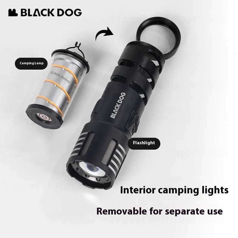Naturehike BLACKDOG Glow-in-the-Dark Multi-Function Pocket Flashlight Outdoor Camping Light Splashproof Detachable Flashlight W250613