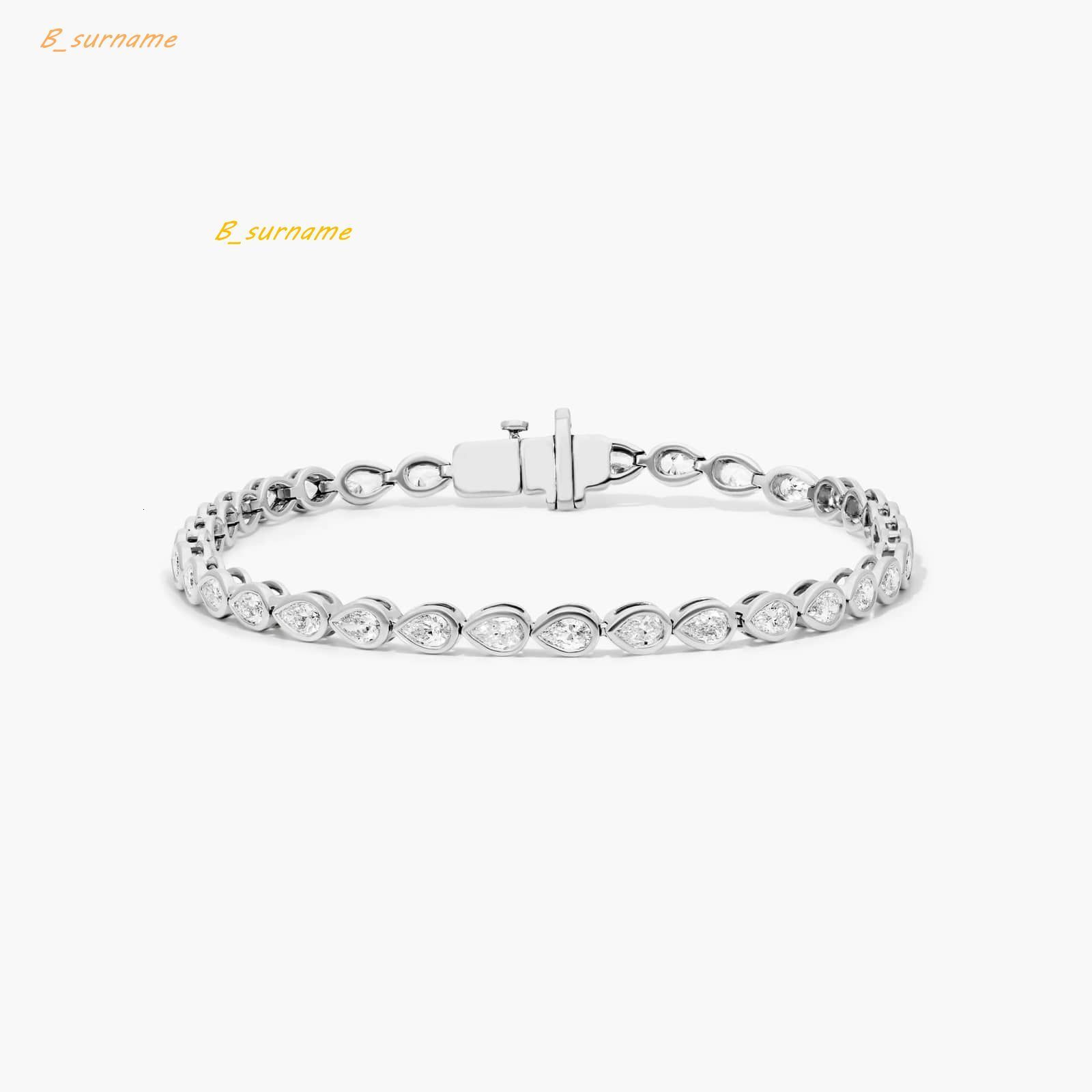 7 Inch Unique Pear Cut Moissanite Diamond Tennis Bracelet 10K Gold/Silver Luxury Fashionable Iced Accessory for Every Occasion