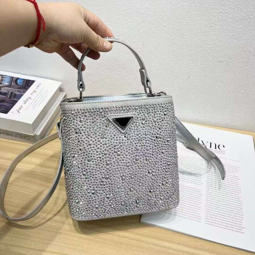 2023 New Mini Diamond-Studded Hotfix Handbag Flap Shoulder Crossbody Chain Women's Small Square Bag