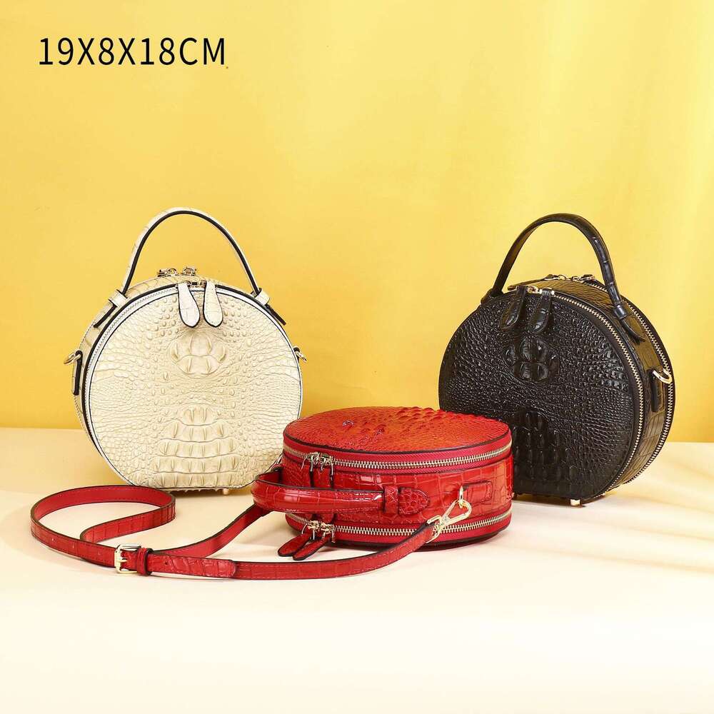 Pattern Himalayan Women's Crocodile Round Cake New Large Capacity Crossbody Summer Shoulder Handbag Accordion Bag Trendy