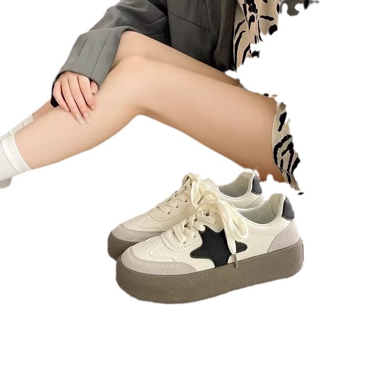 Ddmysports Dexun Women S New Spring And Autumn Thick Soled White Agan Shoes Versatile Casual Sports Sneakers Outdoor Shoes