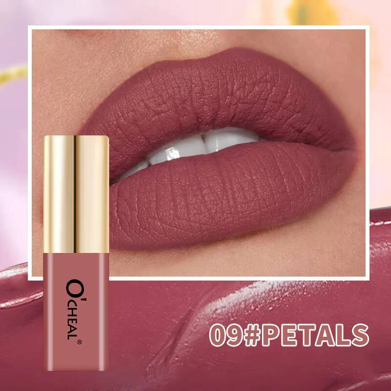 Mini 10 Color Liquid Lipstick Waterproof Non-stick Cup Long Lasting Velvet Matte Nude Purple Pink Lip Gloss Cosmetic Makeup Care happy
