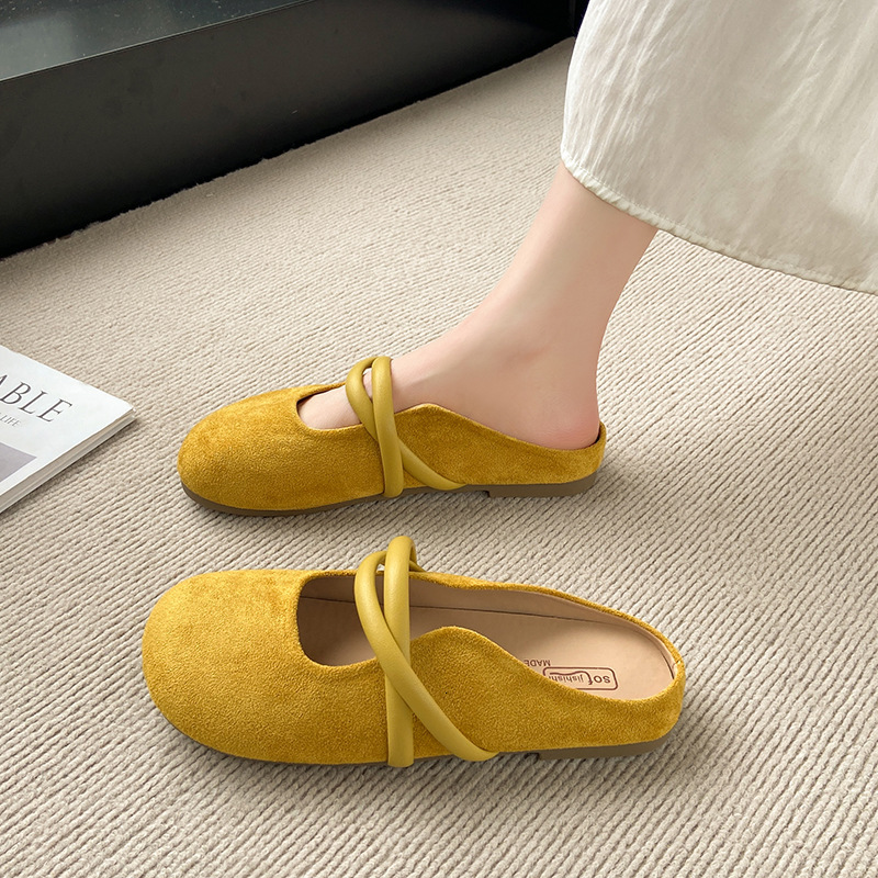 Ddmyoutdoor Soft Sole Closed Toe Women Outdoor Wear New Spring Flat Lazy Maternity Slip On Half Slippers For Summer Outdoor Shoes