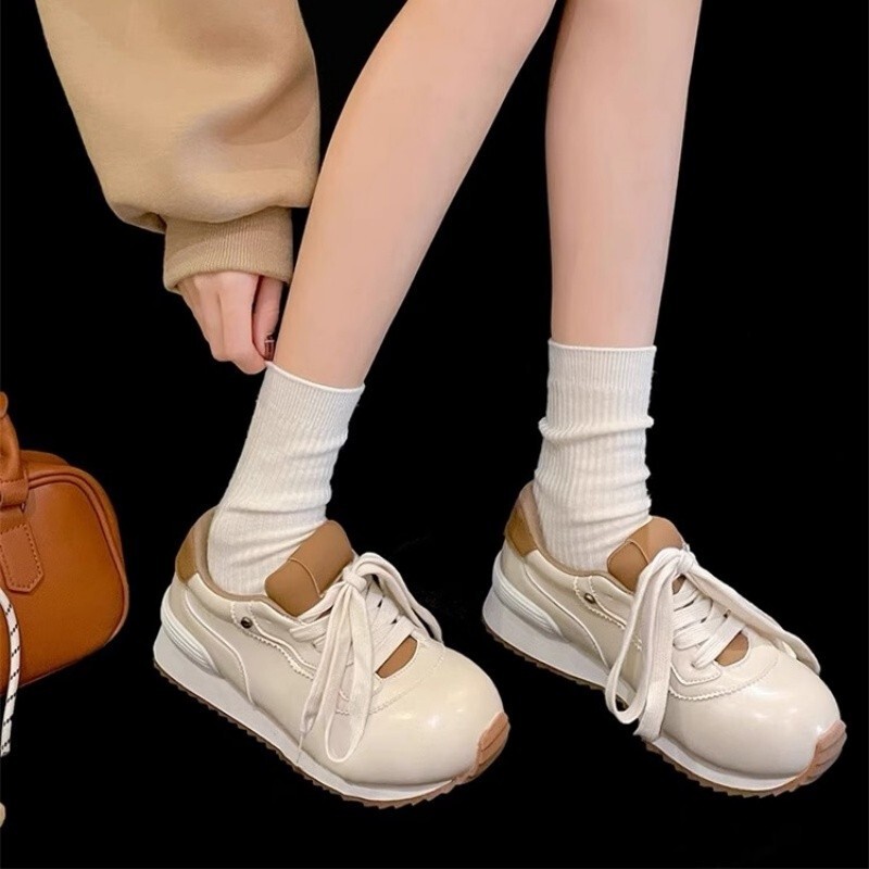 Ddmysports Spring New Thick Soled Agan Female Students Versatile Running Korean Style Casual Dad Sports Shoes For Women Outdoor Shoes