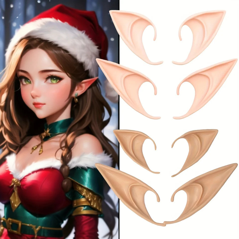 1pair Cosplay Fairy Artificial Elf Ears For Anime Party Dress Up Costume Masquerade Accessories For Halloween Christmas Party 250610