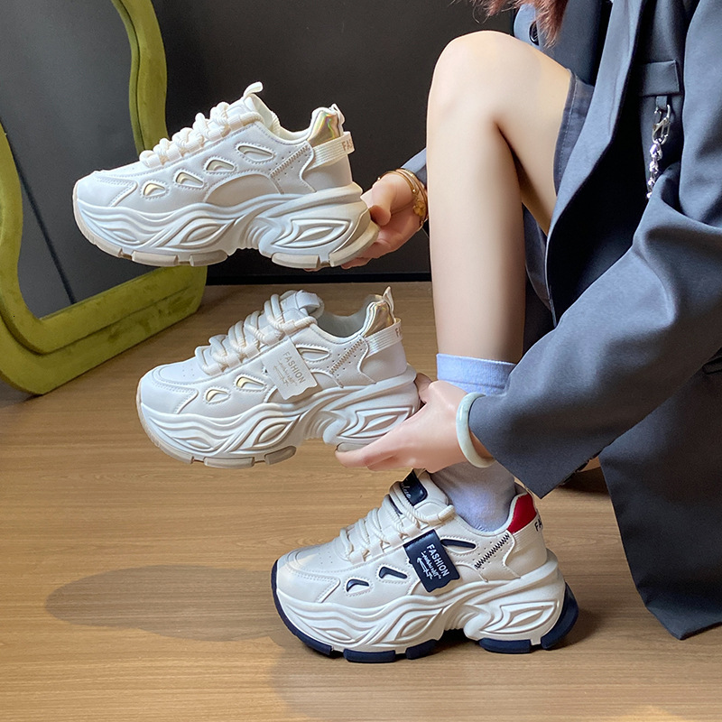 Ddmysports Ins Korean Style New Dad For Women Spring Student Sports Running Casual Shoes Thick Sole Height Increasing FB Outdoor Shoes