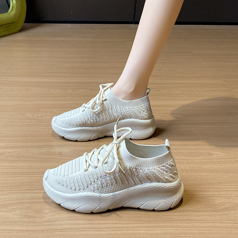 Ddmysports Summer New Flyknit Korean Style Sports Women S Mesh Breathable Student Casual Shoes Flat Running F Outdoor Shoes