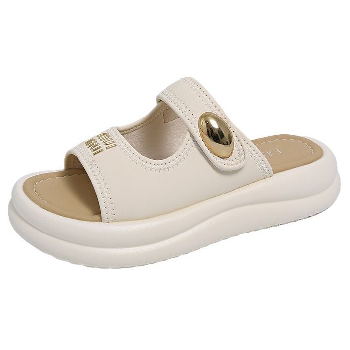 Ddmyoutdoor Women S Summer New Fashion Versatile Comfortable Thick Sole French Style Beach Sandals To Match Dresses Outdoor Shoes