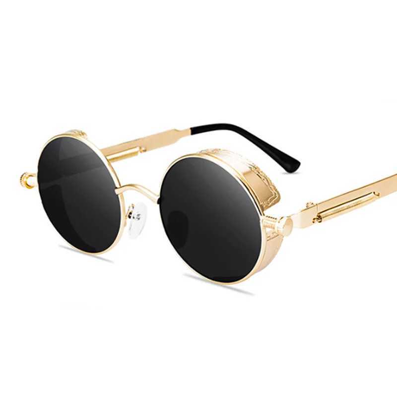Brand Round Sunglasses Man Woman Gothic Steampunk Sun Glasses Male Female Metal Retro Designer Mirror Vintage Sunglasses Z250614