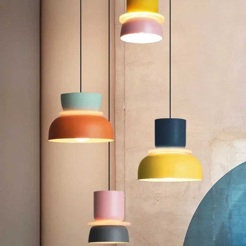 New Modern Pendant Lamp LED Nordic Hanging Suspension Bedside Living Bedroom Study Bar Dining Room Lighting Macaron Decor LightsXJ2500613