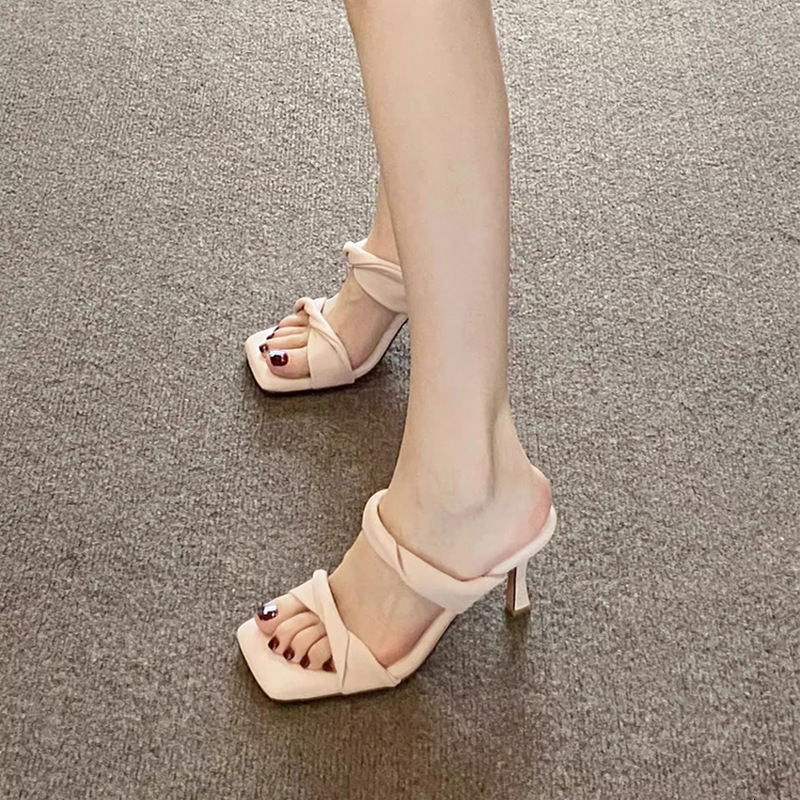 Ddmyoutdoor Stunning Ultra Comfortable Open Toe High Heel Sandals For Women Summer Elegant Square Stiletto Strap Fairy Style Cool Slippers Outdoor Sho