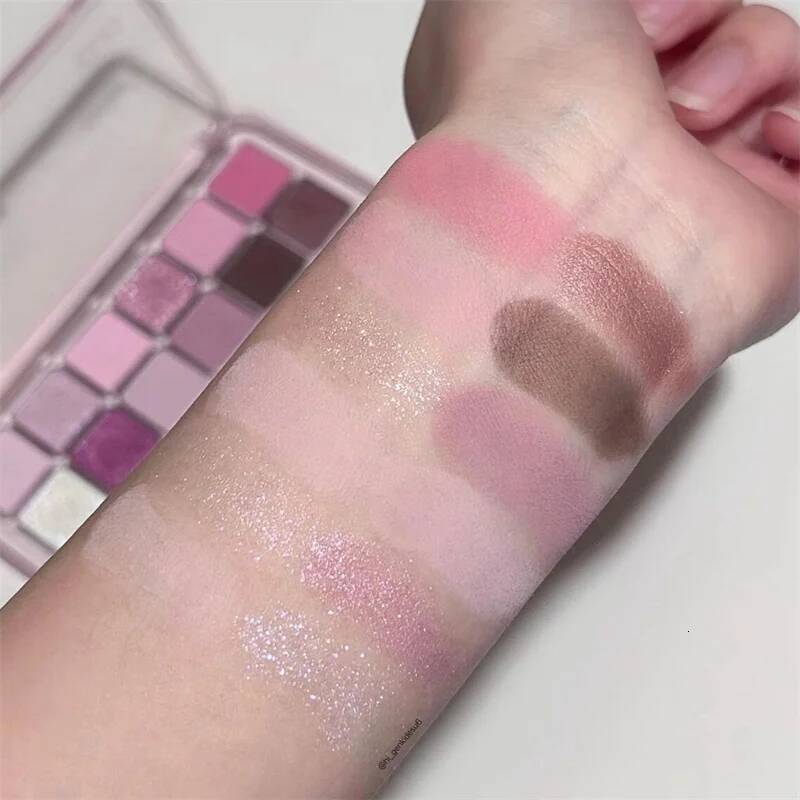 Pink Clear Glitter Eyeshadow Matte Shimmer Orange Brown Shiny 12 Colors Eye Shadow Girl Makeup Palette Lasting Cosmetic