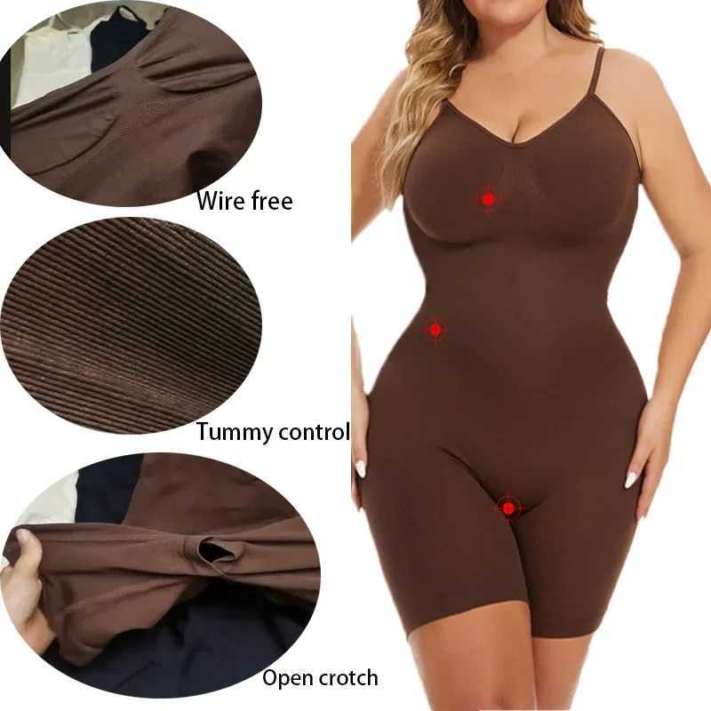 GUUDIA Open Crotch Wire Free Adjustable Shoulder Strap Seamless Tummy Control Tight Thigh Women Bodysuit Shapewear XJ250614