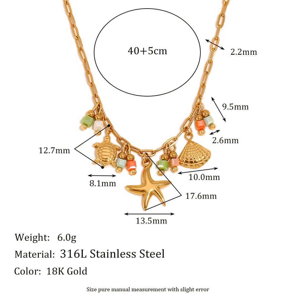Stainless Steel Necklace Plated with 18k Gold Color Statement Jewelry Natural Stone Waterproof Daily Necklace for Women Premium Gift Z250614