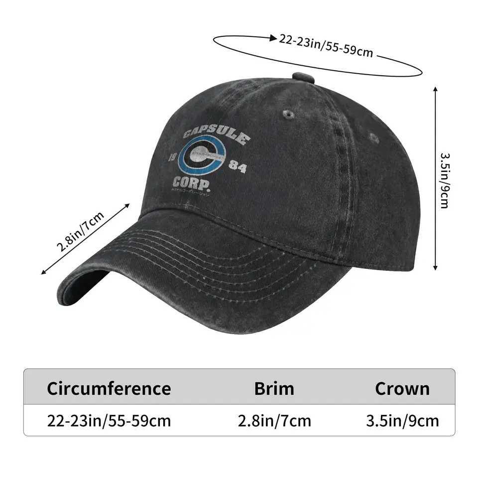 Capsule Corp Baseball Cap Vintage Distressed Denim Anime Headwear for Men Women Outdoor Summer Unstructured Soft Caps Hat W250614