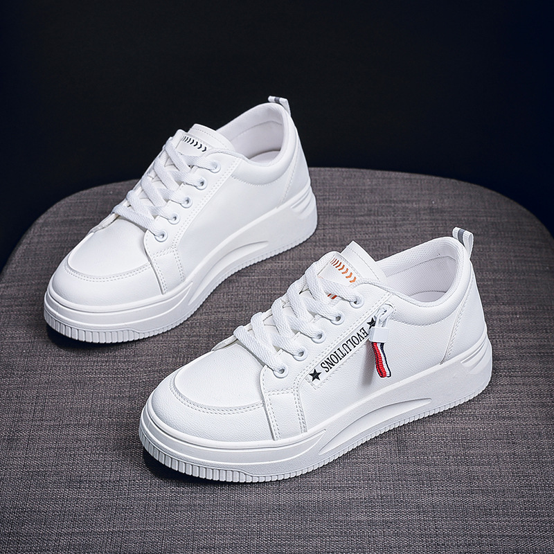 Ddmysports White Sneakers Summer New Ins Korean Versatile College Style Casual Thick Sole Sports Board Shoes For Women Trendy Outdoor Shoes