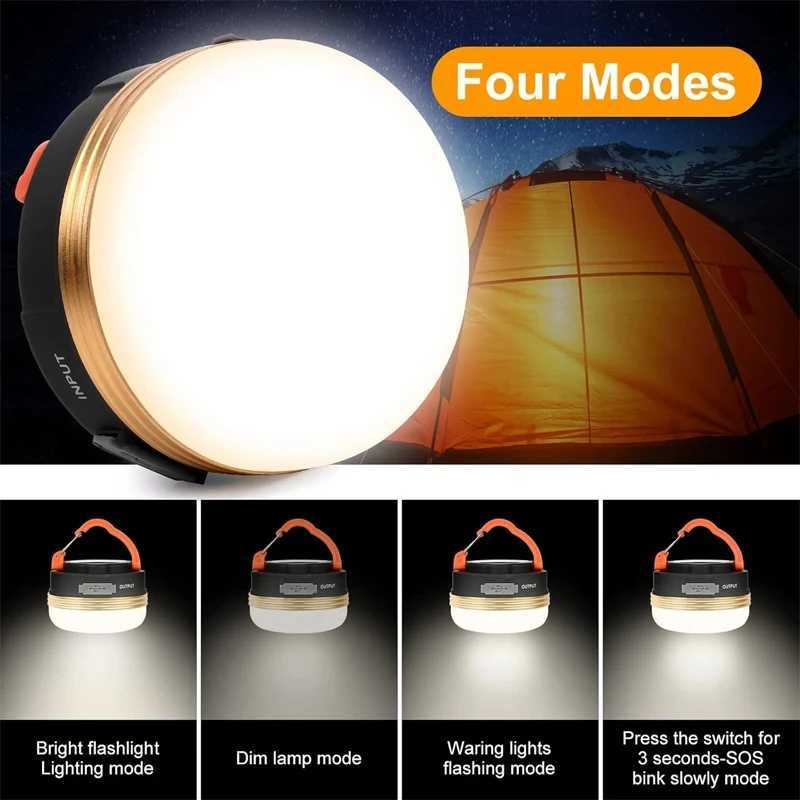 LED Camping Lantern 3Modes COB High Power Portable Rechargeable with Magnet Base Power Bank for Outdoor Emergency Hiking W250613