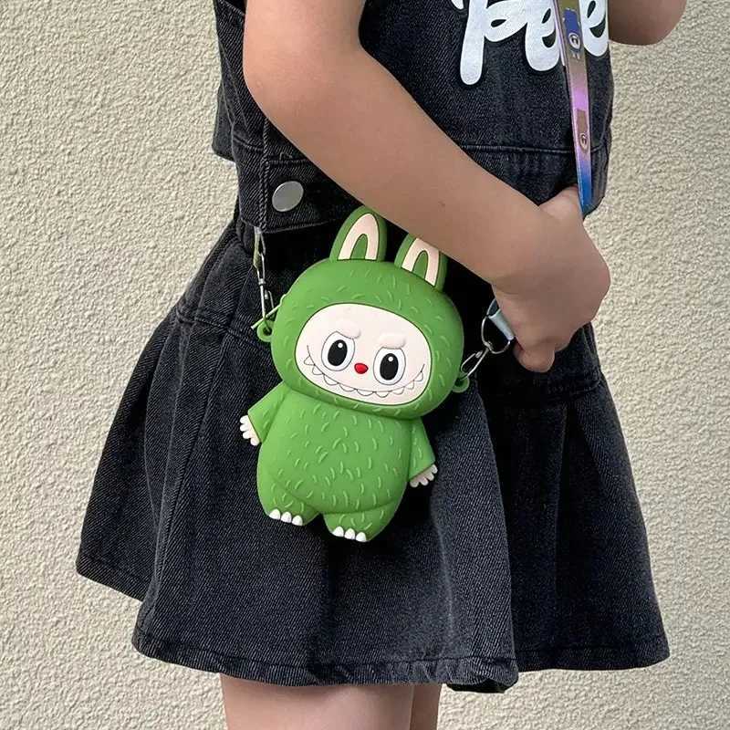 Hot items Labubu Silicone Bag Coin Purse ChildrenS Outings Crossbody Accessories Birthday Gifts Travel Portable Z250614