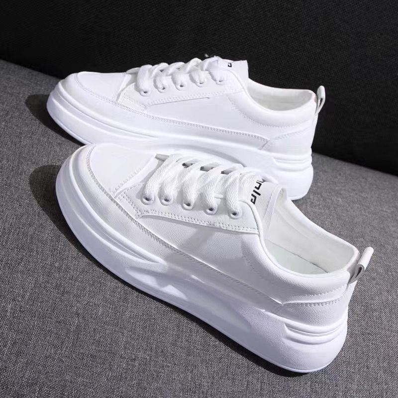 Ddmysports White Sneakers Women Autumn New Sports For Female Students Thick Sole Trendy Korean Style Versatile Board Shoes Outdoor Shoes