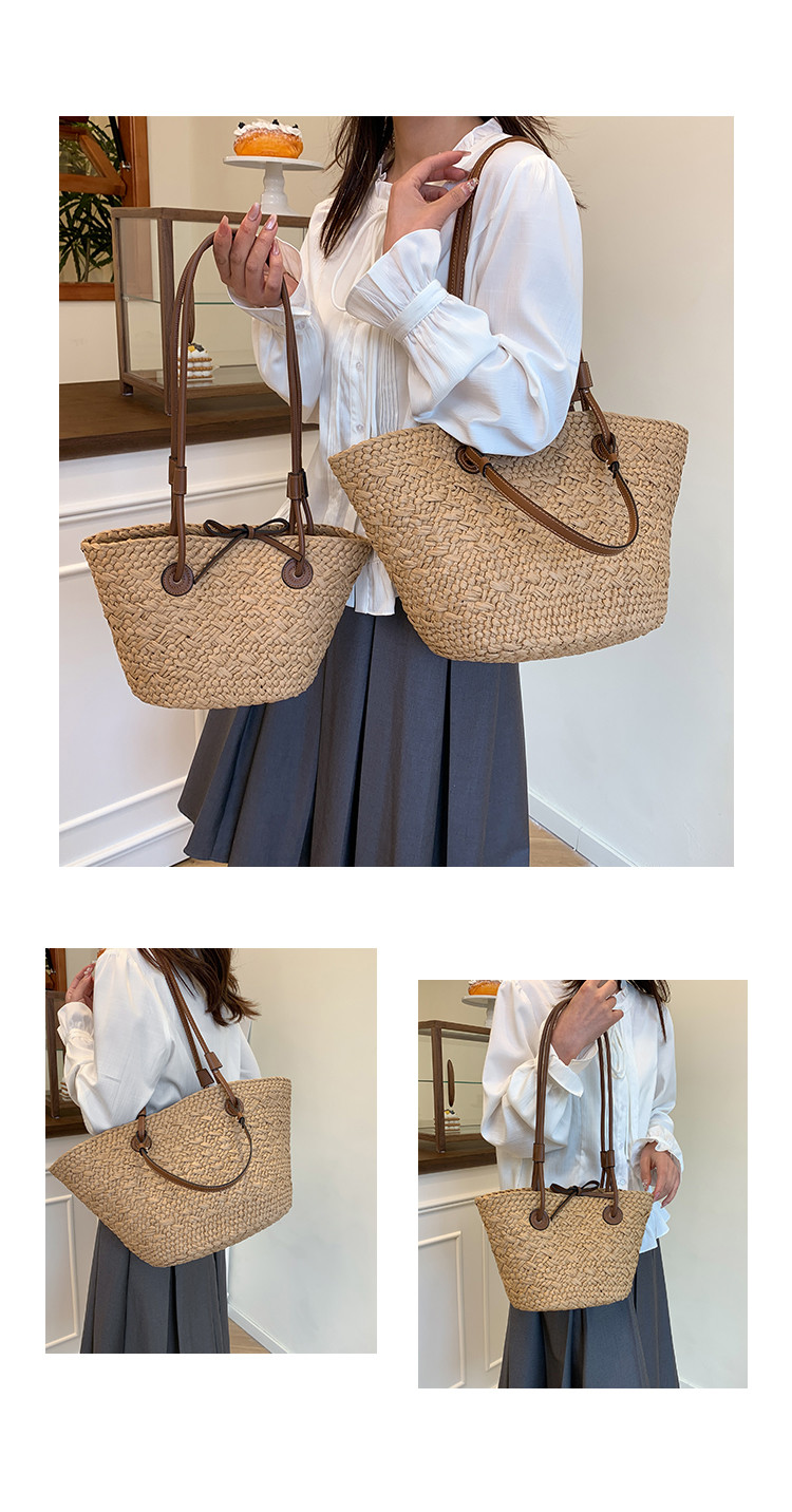 Hot Free Shipping Lafte Grass Hand Woven Straw Woven Tote Bags for Women Shoulder Raffia Bag Rattan Large Shopping Basket Beach Bag Luxury Crochet Han