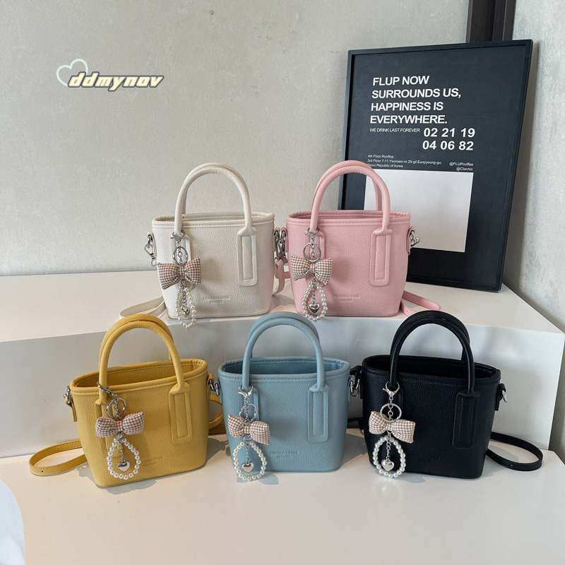 Textured Handbag for Women 2025 New Trendy Fashion Versatile Shoulder Commuter Crossbody Bucket Bag ddmynov