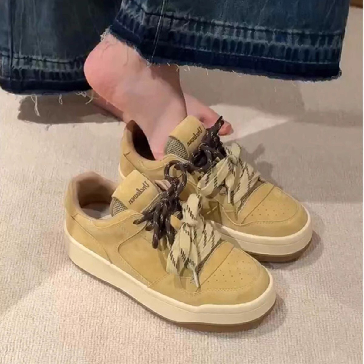 Ddmysports Spring Thick Soled Sneakers For Women New Height Increasing Dexun White Versatile Fashion Casual Sports Shoes Outdoor Shoes