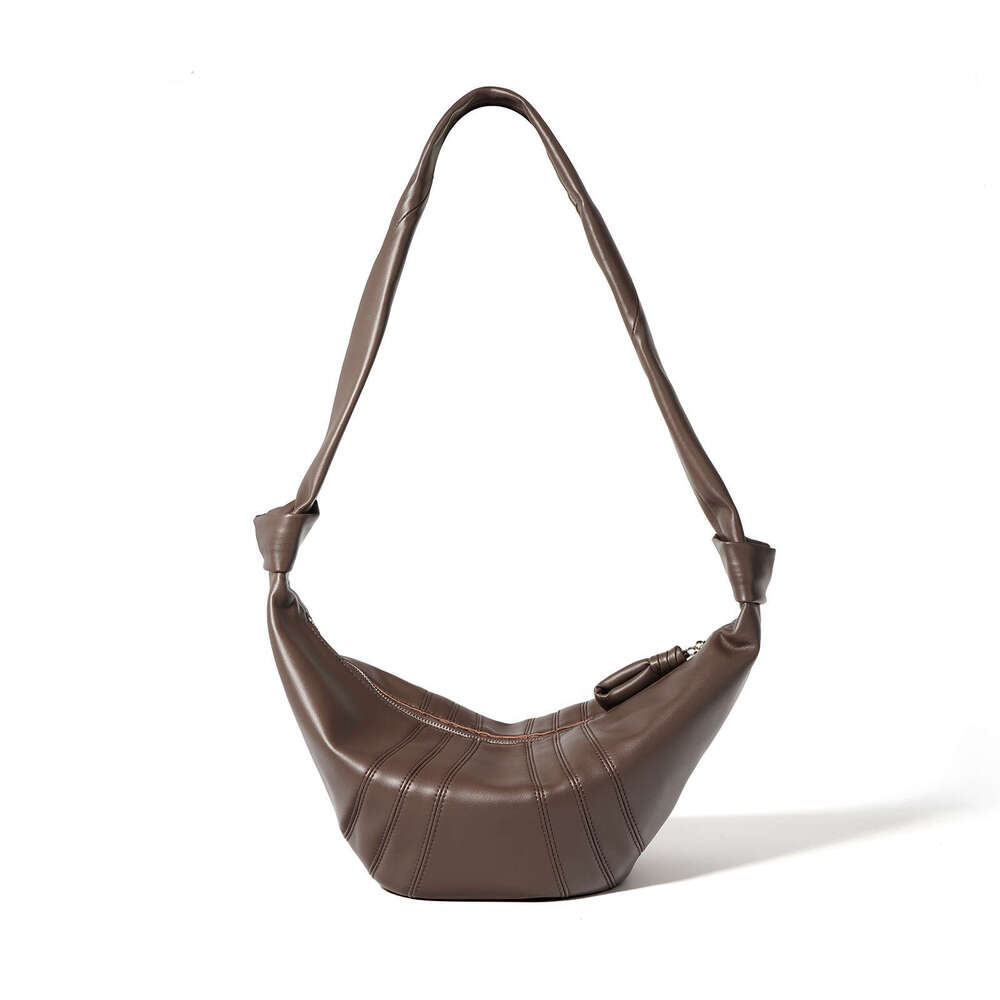2025 New Niche Texture Genuine Leather Commuter Large Capacity Shoulder Crossbody Waist Dumpling Croissant Bag