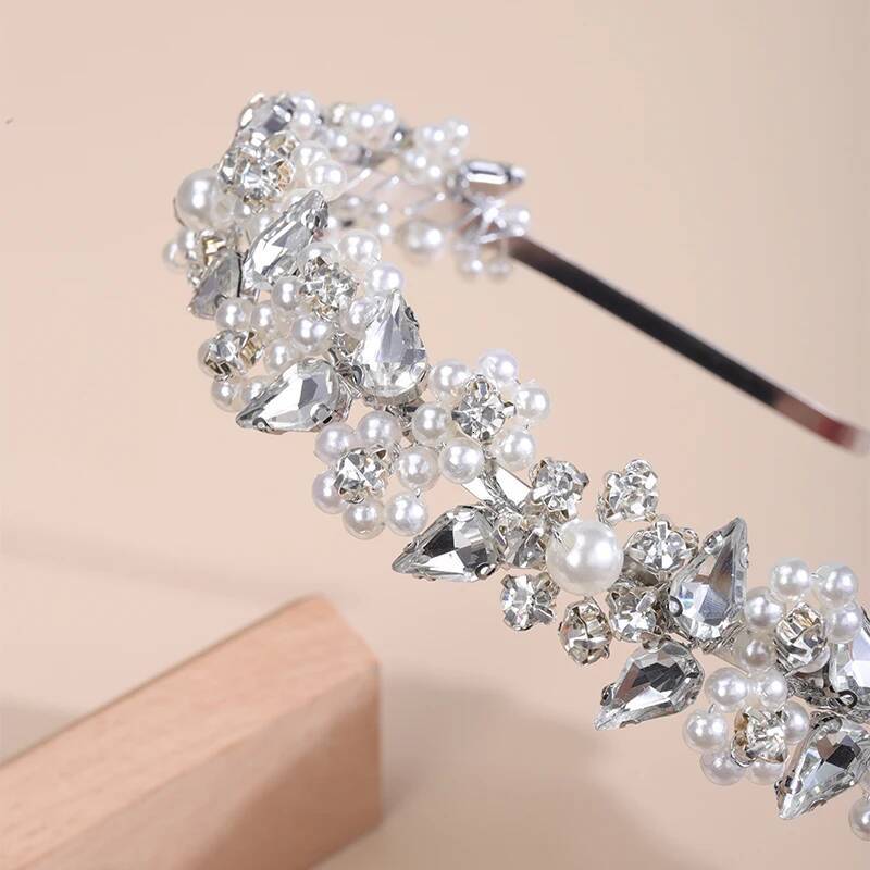 Trendy Preal Rhinestone Bridal Crown Dias Handmade Wedding Accessories Bridesmaid Hair Jewelry Tiaras Fashion Headdress