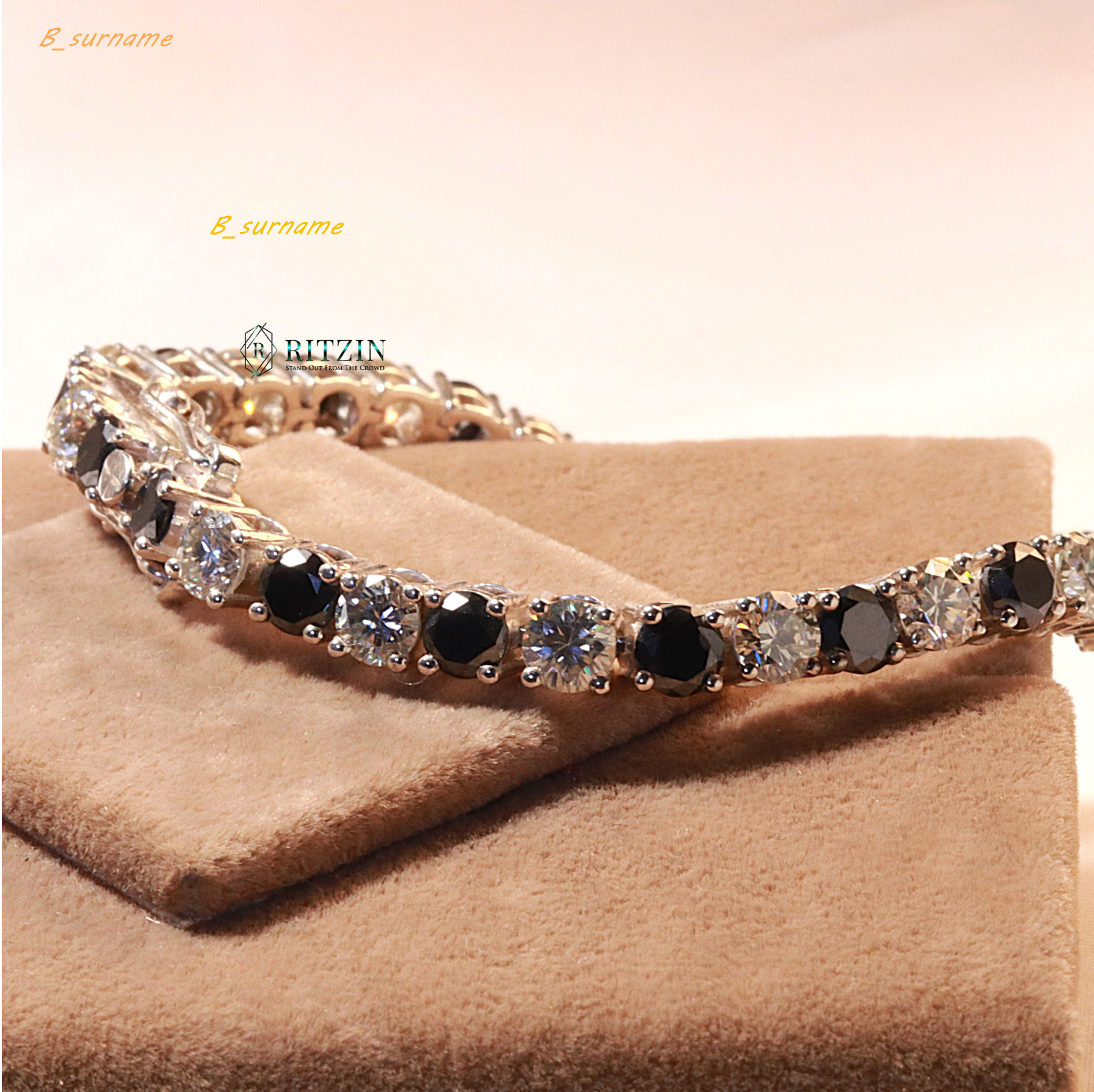 Bracelet For Women Round Shape Moissanite Tennis Style 925 Sterling Silver Prong Set