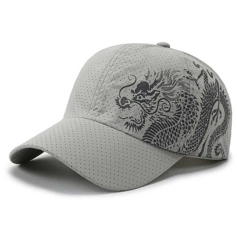 Spring and summer quick drying sports baseball cap with dragon pattern mens and womens duckbill cap fashionable and W250614