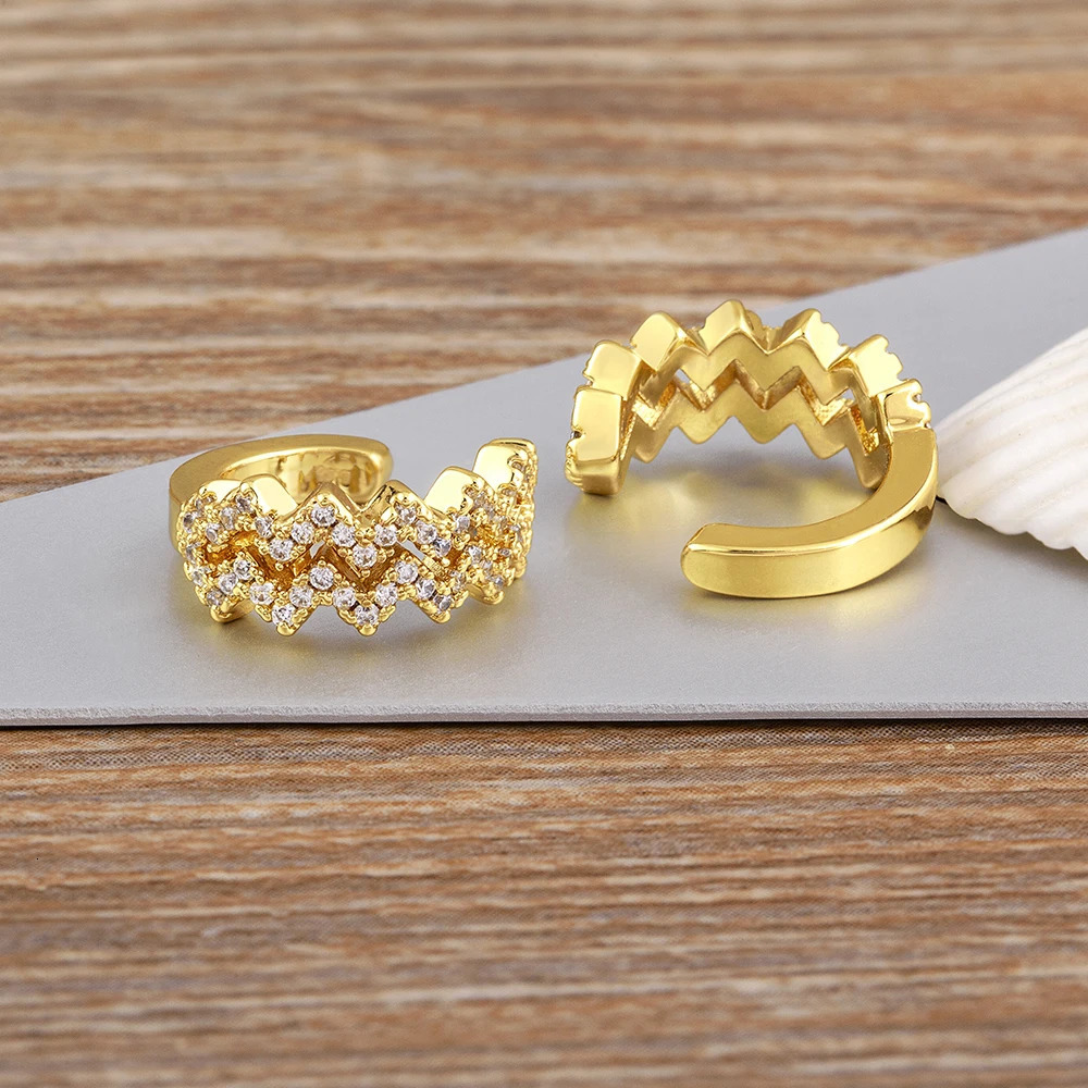 Nidin Simple n Ear Cuff Clip Earrings Girl Gold Plated Zircon No Pierced Without Hole Women Cartilage Jewelry Party Gift 250610