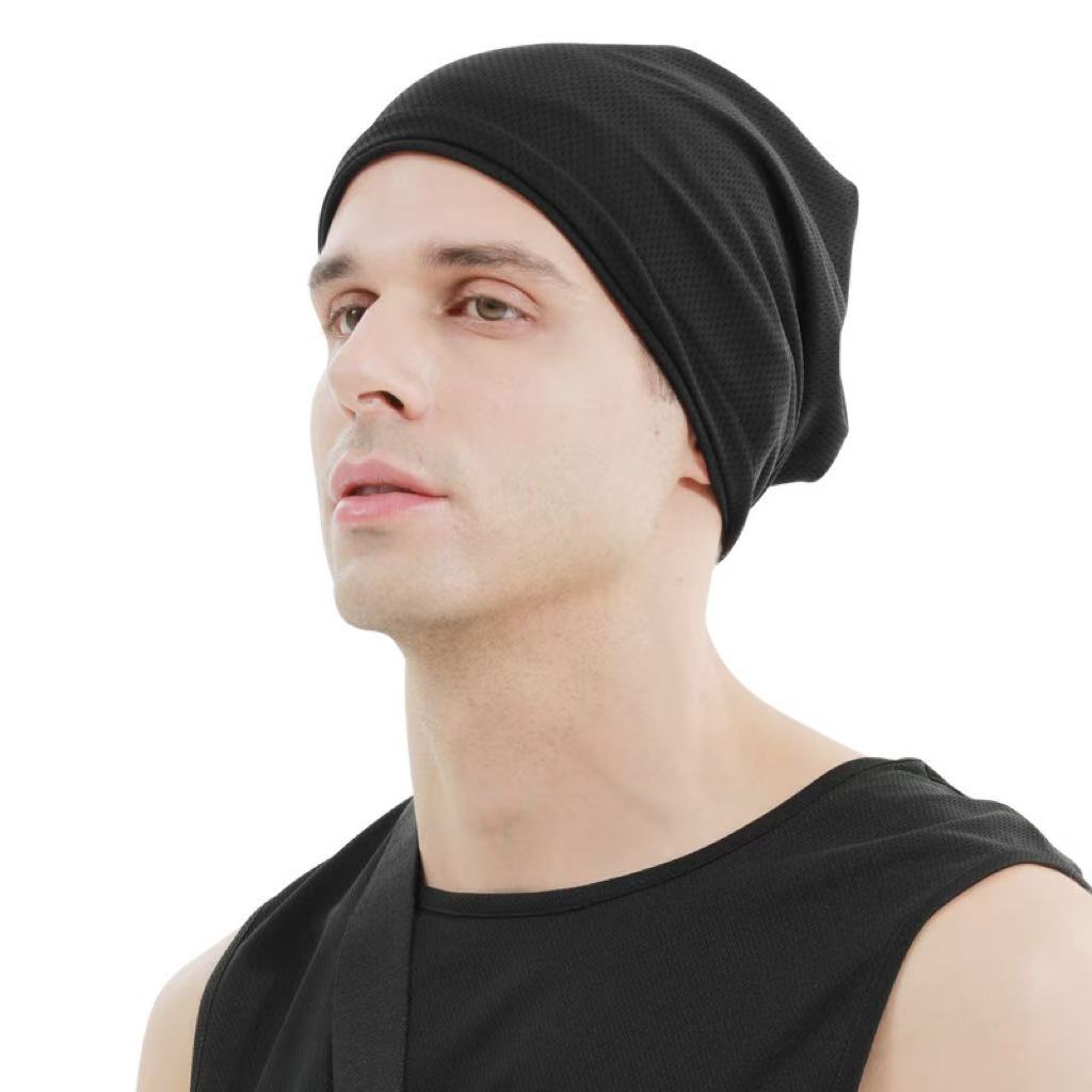 Men Cooling Ice Silk Sun Protection Skull Cap Breathable Quick Dry Stretchy Headband for Cycling Outdoor Sports & Summer Workout
