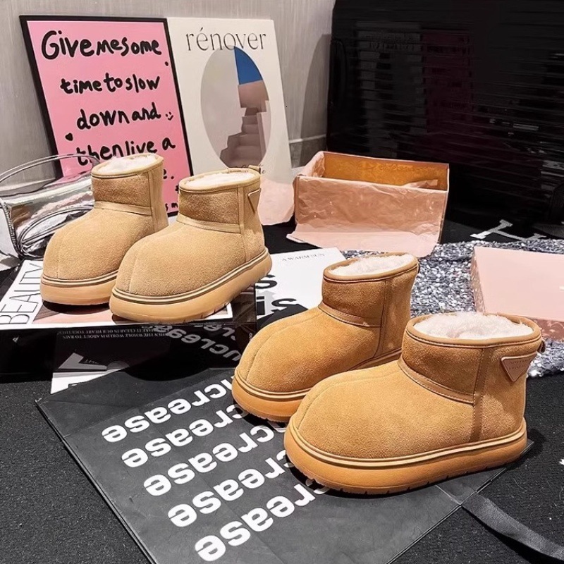 Ddmysports Maillard Non Slip Warm Snow Boots For Women Autumn Winter New Thickened Fleece Lined Northeast Cotton Shoes With Heel Outdoor Shoes