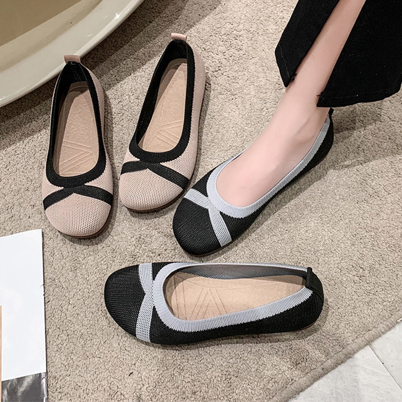 Ddmyoutdoor Spring Summer New Women S Loafers Breathable Mesh Flyknit Flat Cowhide Soft Sole Single Shoes For Outdoor Shoes
