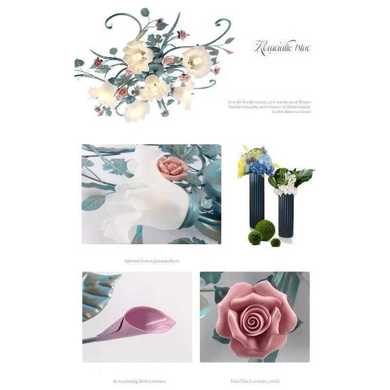 Nordic Flower LED Ceiling Lights for Living Room Dining Kitchen Bedroom Loft Study Lamp Home Decor Chandeliers Lighting FixturesXJ2500613