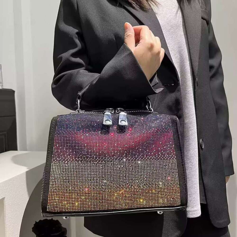 Rhinestone Handbag 2025 New Diamond-Studded Small Square Women's Fashion Trend Sequin Shoulder Crossbody Bag