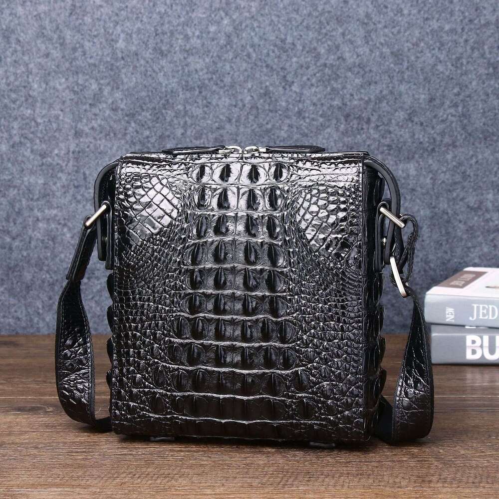 Crocodile Bone Pattern New Single Crossbody Fashion Casual Men's Trendy Outdoor Small Shoulder Bag Business Backpack